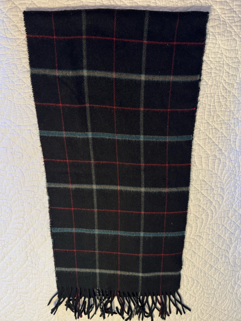 Christian Dior Vintage Black Plaid Monsieur Wool Scarf - Picture 3 of 7